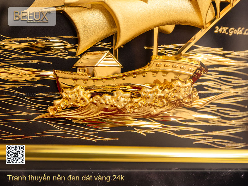 Tranh thuận buồm xuôi gió dát vàng 24k 32x25cm